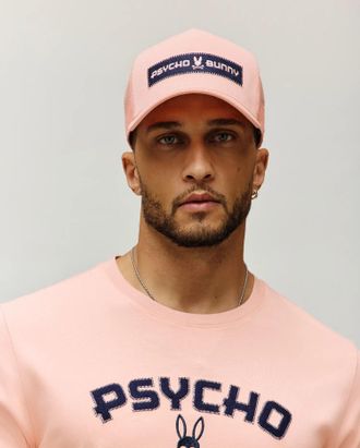 Psycho Bunny Mens Gage Trucker Cap 806 PEACH MELBA / O/S