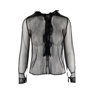 Valentino Rode Valentino blouse van doorschijnend kant - jaren 2010