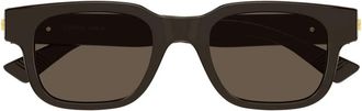 Bottega Veneta Rechthoekige zonnebril - unisex - Zonnebrillen - Bruin - 49 MM - Nylon - Accessoires