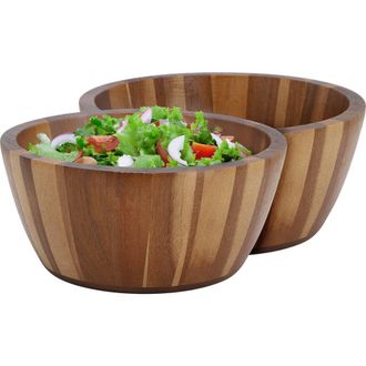 MegaChef Acacia Wood Salad Bowl Set at Nordstrom, Size Medium
