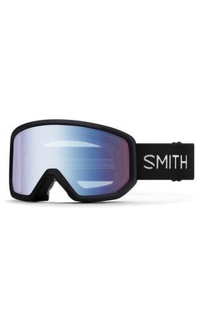 Smith Transfer Low Bridge Snow Goggles in Black /Blue Sensor Mirror at Nordstrom