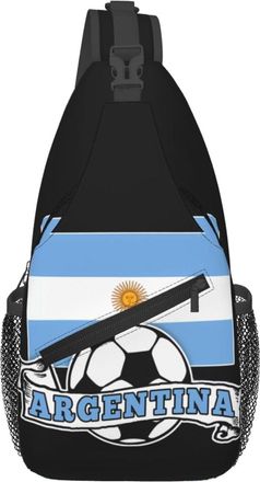 Generic Argentine Soccer Argentina Flag Shoulder Bag With Zipper Crossbody Bag Anti Theft Daypack For Outdoors Camping Workout