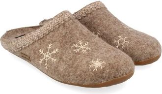 Haflinger Everest Snowflake Hausschuhe f&uuml;r Damen | beige/braun