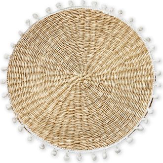 Tag Pompom Placemat White Multi White Multi Seagrass Everyday,Summer at Nordstrom