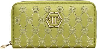 Philipp Plein Accessoires, Dames, Groen, ONE Size, Leer, Portemonnee met rits