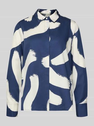 OPUS Hemdbluse mit verdeckter Knopfleiste Modell Fumira in Marine, Gr&ouml;&szlig;e 36