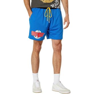 Diet Starts Monday Globe Mesh Shorts Mens Blue Graphic Print Drawstring FROG282