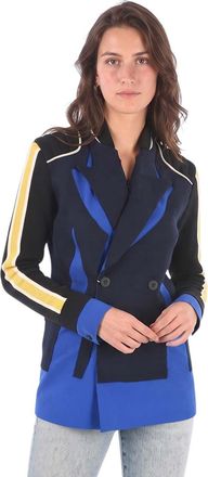 Maison Margiela Blue Color Block Notched Lapel Blazer