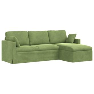 vidaXL Sof&aacute; Verde Claro 228 X 134 X 80 Cm Terciopelo Vidaxl