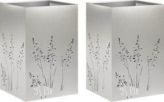 vidaXL Macetero De Jard&iacute;n 2 Uds. Plateado 50 X 50 X 75 Cm Vidaxl
