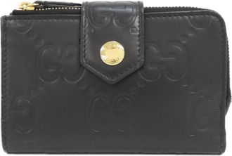 Gucci Black Gg Leather Wallet (Bi-Fold) (Pre-Owned)