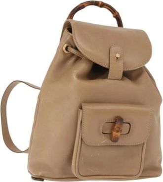 Gucci Pre-owned Backpacks, female, Beige, Size: ONE SIZE Pre-owned Vintage Backpack