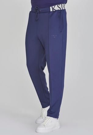 Siksilk Mens Navy Tapered Fit Joggers L