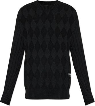 Balmain Trui met Logopatch - Heren - Ronde hals truien - Zwart - XL - Truien & Vesten