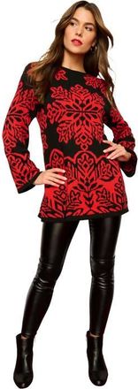 Roaman's Fair Isle Boatneck Sweater in Red Snow Fair Isle at Nordstrom, Size 3X