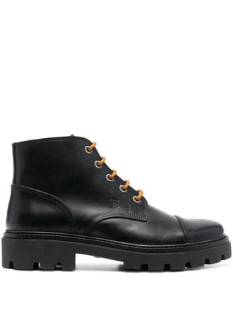 Tod's lace-up leather boots - men - Calf Leather/Rubber/Calf Leather - 10 - Black