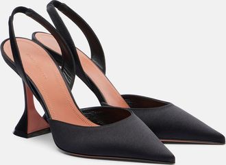 Amina Muaddi Holli 95 satin slingback pumps