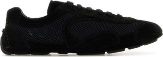 Prada Black Suede And Mesh Montecarlo Sneakers
