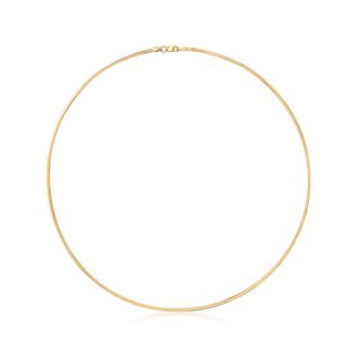Ross-Simons Italian 2mm 18kt Gold Over Sterling Omega Necklace