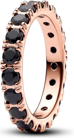 Pandora 14k Rose Gold Plated Sparkling Row Eternity Ring, Size 52