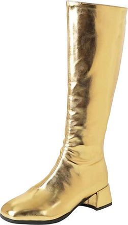 Generic Womens Knee High Boots Square Toe Rear Zipper Block Heel Long Booties Plus Size Fashion Shoes For Winter