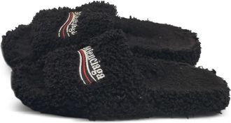 Balenciaga Sandali slides con logo - Nero