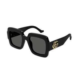 Gucci Rechthoekige Zonnebril - unisex - Zonnebrillen - Zwart - 50 MM - Accessoires