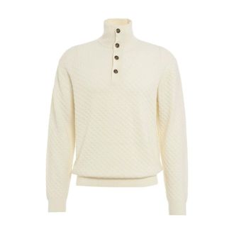 Paolo Pecora Turtlenecks, male, White, Size: XL Knitted Wool Sweater