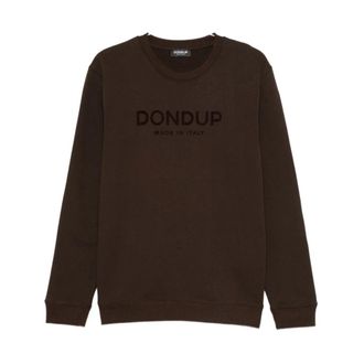 Dondup Sweatshirts, male, Brown, Size: 2XL Regular Crew-neck Sweatshirt
