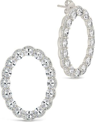 Sterling Forever Rosario CZ Oval Stud Earrings