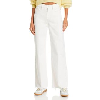 Paige Anessa Raw Hem Wide Leg Jeans In White