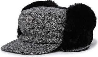 Surell Plaid Faux Fur Topper Hat in Gray Marle/Black at Nordstrom Rack