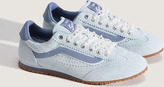 Vans Super Lowpro Su&egrave;de Dames Blauwe Sneakers