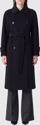 Max Mara S Max Mara Cappotto lungo doppiopetto in pura lana vergine con cintura