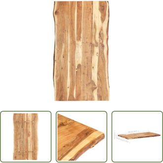 vidaXL Piano da cucina in acacia - Piano del Tavolo in Legno Massello di Acacia 118x(50-60)x3,8 cm