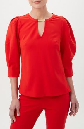 Trina Turk Emiko Puff Sleeve Top in Reina Red at Nordstrom Rack, Size Small