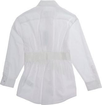 Maison Margiela Girls Shirt With Pointed Collar, White Cotton