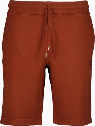 C.P. Company Mens Cotton Diagonal Fleece Resist Dyed Logo Bermudas - Cream - Size: 33/32/32