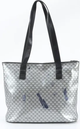Celine Black Silver Leather Shoulder Bag Tote Bag (Pre-Owned)