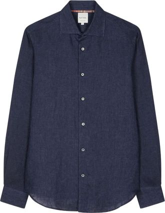 Paul Smith Camicia a maniche lunghe in lino - Blu