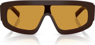 Prada 0pr D10s Rectangular Brown Acetate Sunglasses