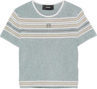 Amiri MA Stripe Tee - Dames - Ronde hals truien - Blauw - XS - Polyester - Truien & Vesten