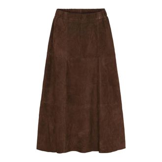 Notyz Gonna midi in camoscio - - Skirts - Donna - Marrone - M