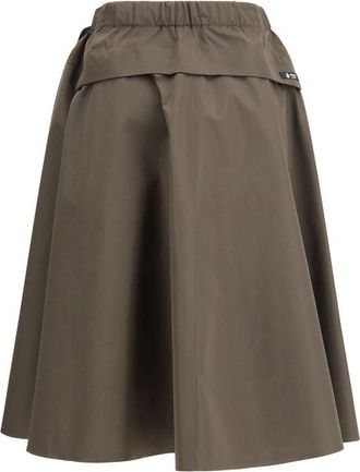 Prada Womens Bicolor Recycled Polyester Midi Skirt