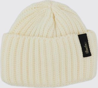 Borsalino Berretto beanie in lana vergine con risvolto e logo