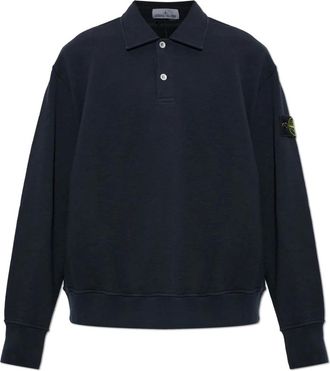 Stone Island Lange mouwen Polo - Heren - Tops - Blauw - Maat: XL Katoen