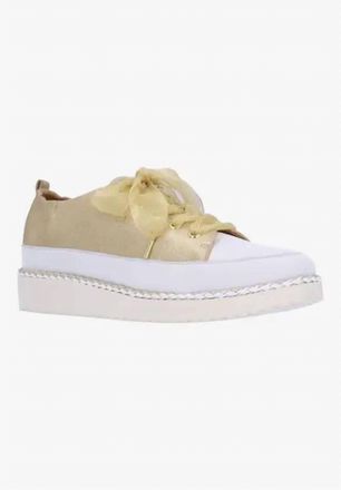 L'Amour Des Pieds Womens Zaina Sneakers In Gold Stardust