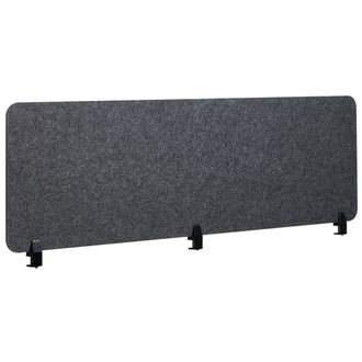 Beliani Panel Separador Ac&uacute;stico Escritorio Pet Tapizado En Tela 180 X 50 Cm Gris Oscuro Split