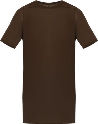 Rick Owens round-neck T-shirt - men - Viscose/Silk - S - Brown