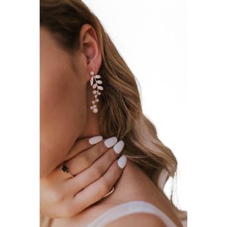 Untamed Petals Danica Pearl and Crystal Drop Earrings in Gold at Nordstrom